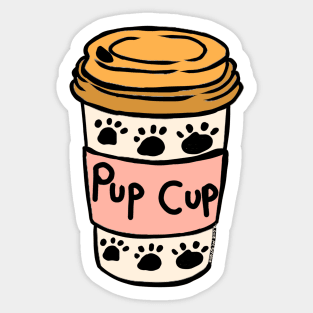 Pup Cup Puppuccino Coffee Sticker